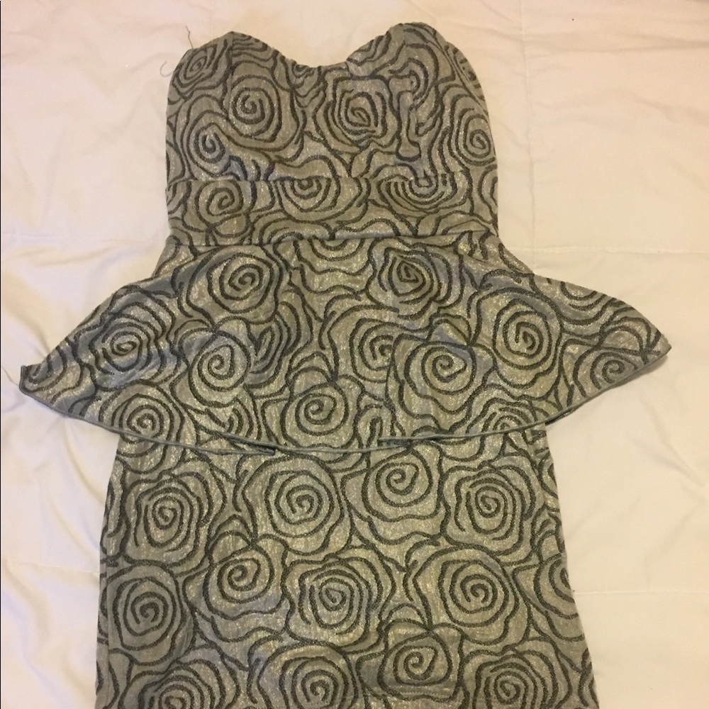 Dress, silver, black designs
